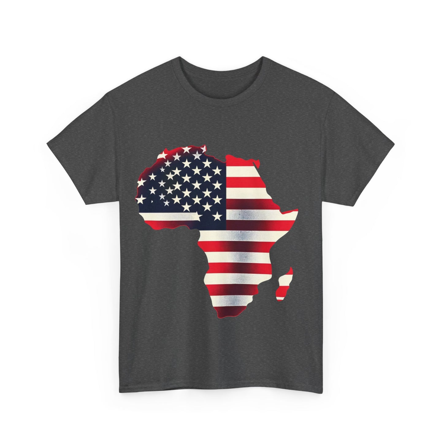 African Continent Map USA Flag T-Shirt, Patriotic American Africa Roots Tee, Unisex Graphic Shirt for Men and Women