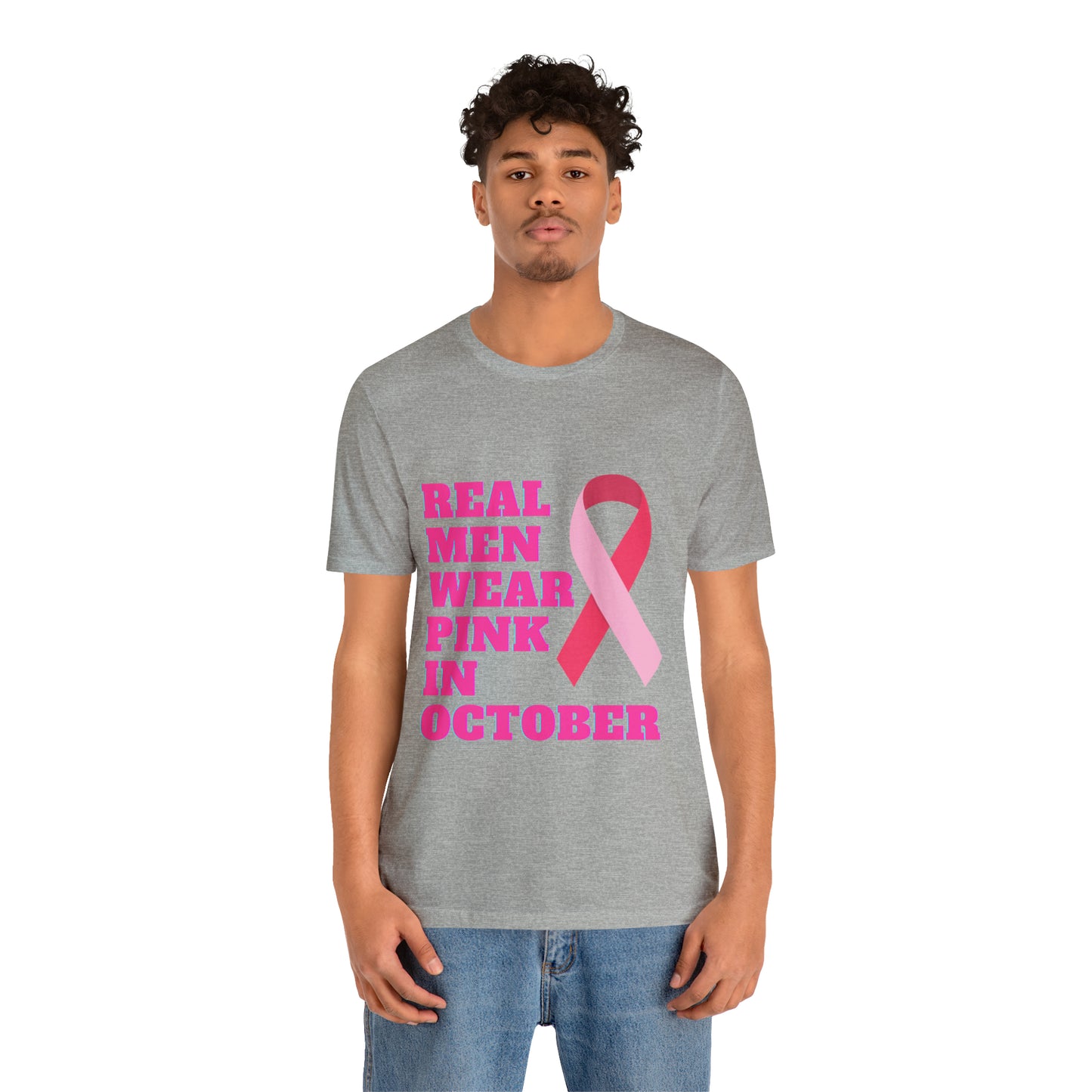 Breast Cancer Awareness Shirt, Real Men Wear Pink In October Shirt, Breast Cancer Support Shirt, Motivation and Survivor Gift, Fighter Gift