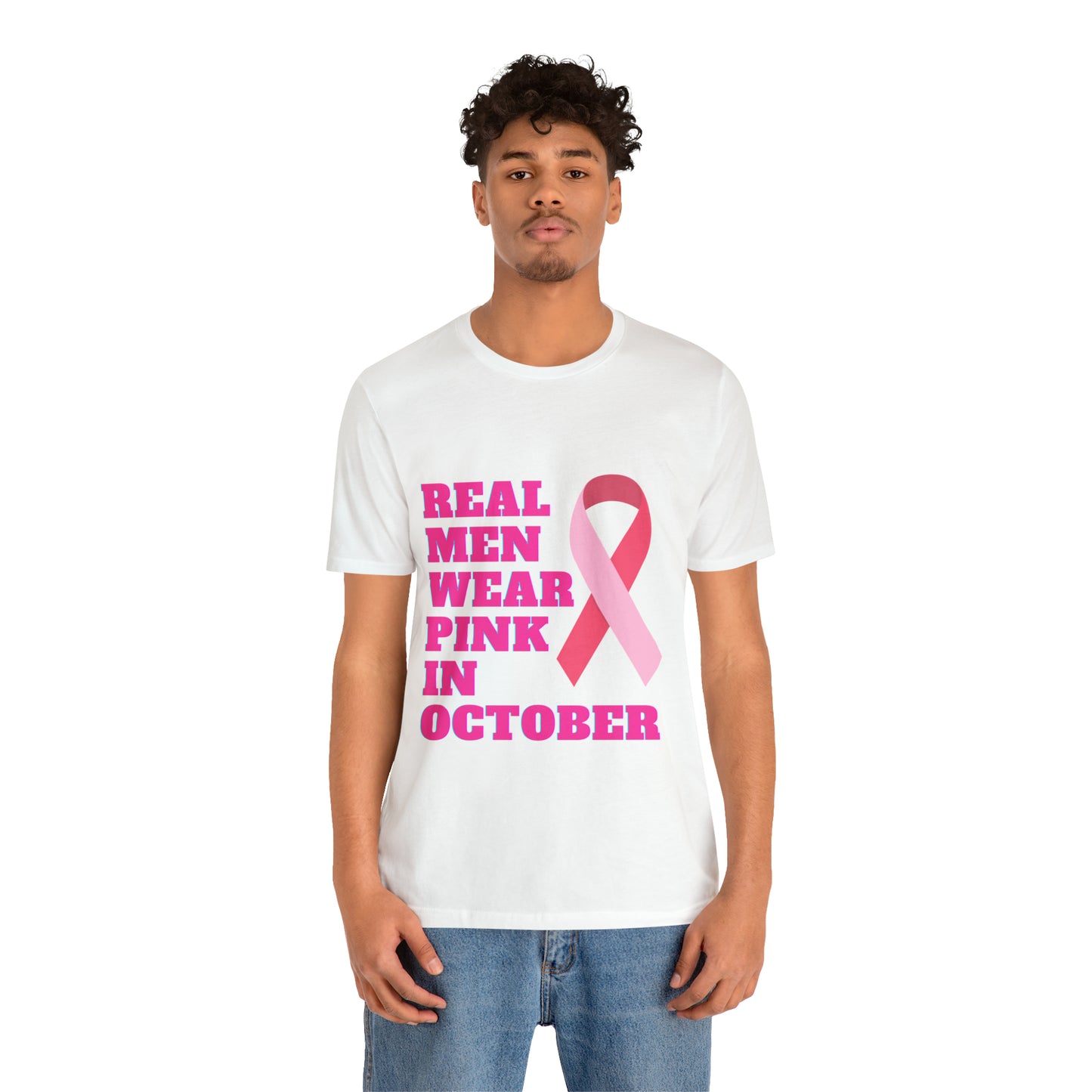 Breast Cancer Awareness Shirt, Real Men Wear Pink In October Shirt, Breast Cancer Support Shirt, Motivation and Survivor Gift, Fighter Gift