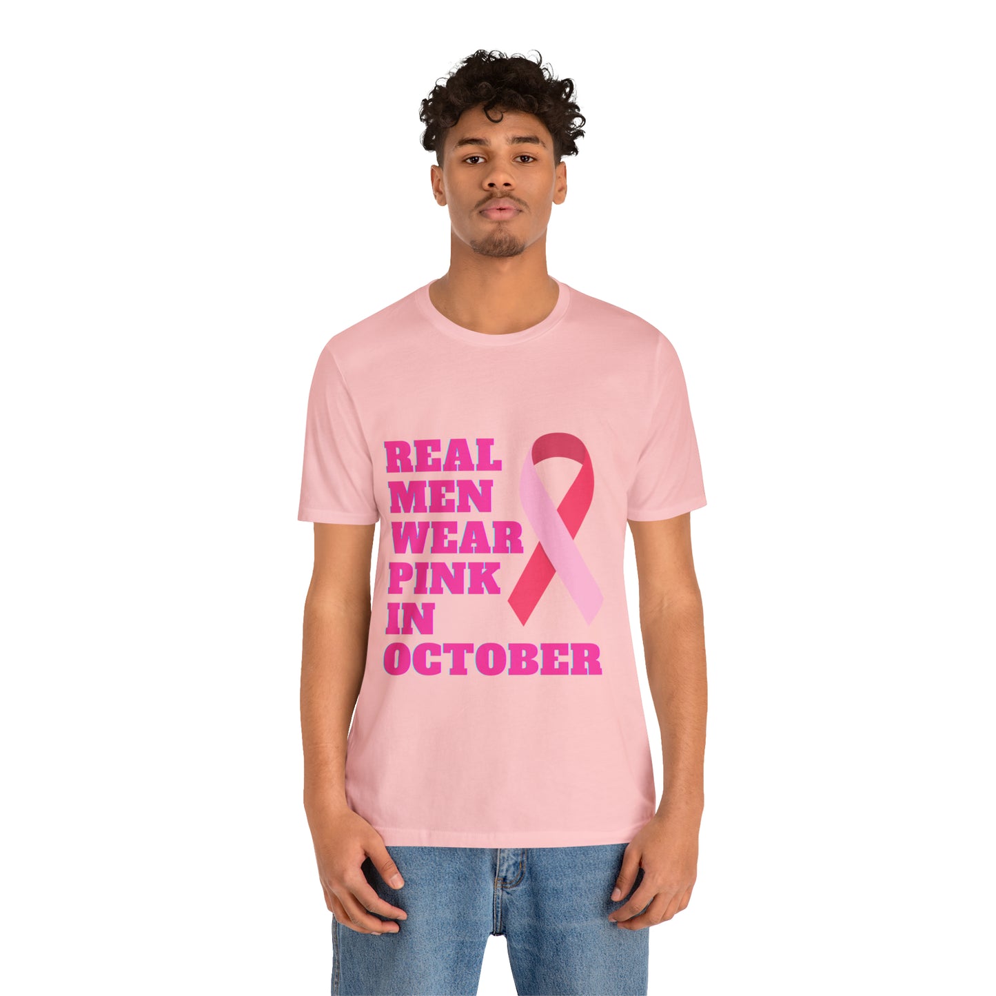 Breast Cancer Awareness Shirt, Real Men Wear Pink In October Shirt, Breast Cancer Support Shirt, Motivation and Survivor Gift, Fighter Gift