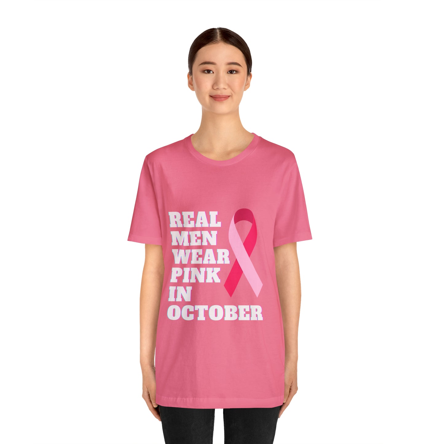 Breast Cancer Awareness Shirt, Real Men Wear Pink In October Shirt, Breast Cancer Support Shirt, Motivation and Survivor Gift, Fighter Gift