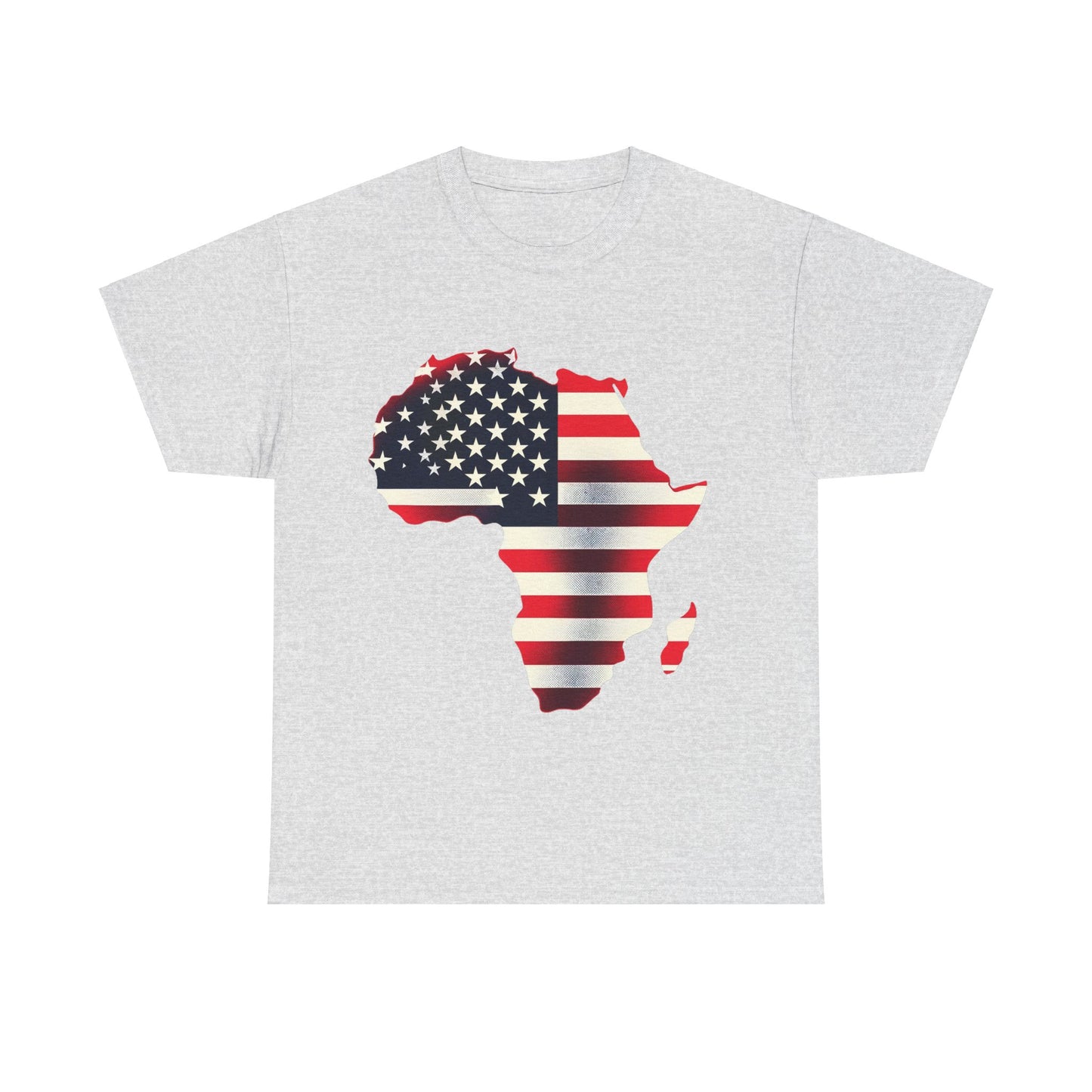 African Continent Map USA Flag T-Shirt, Patriotic American Africa Roots Tee, Unisex Graphic Shirt for Men and Women