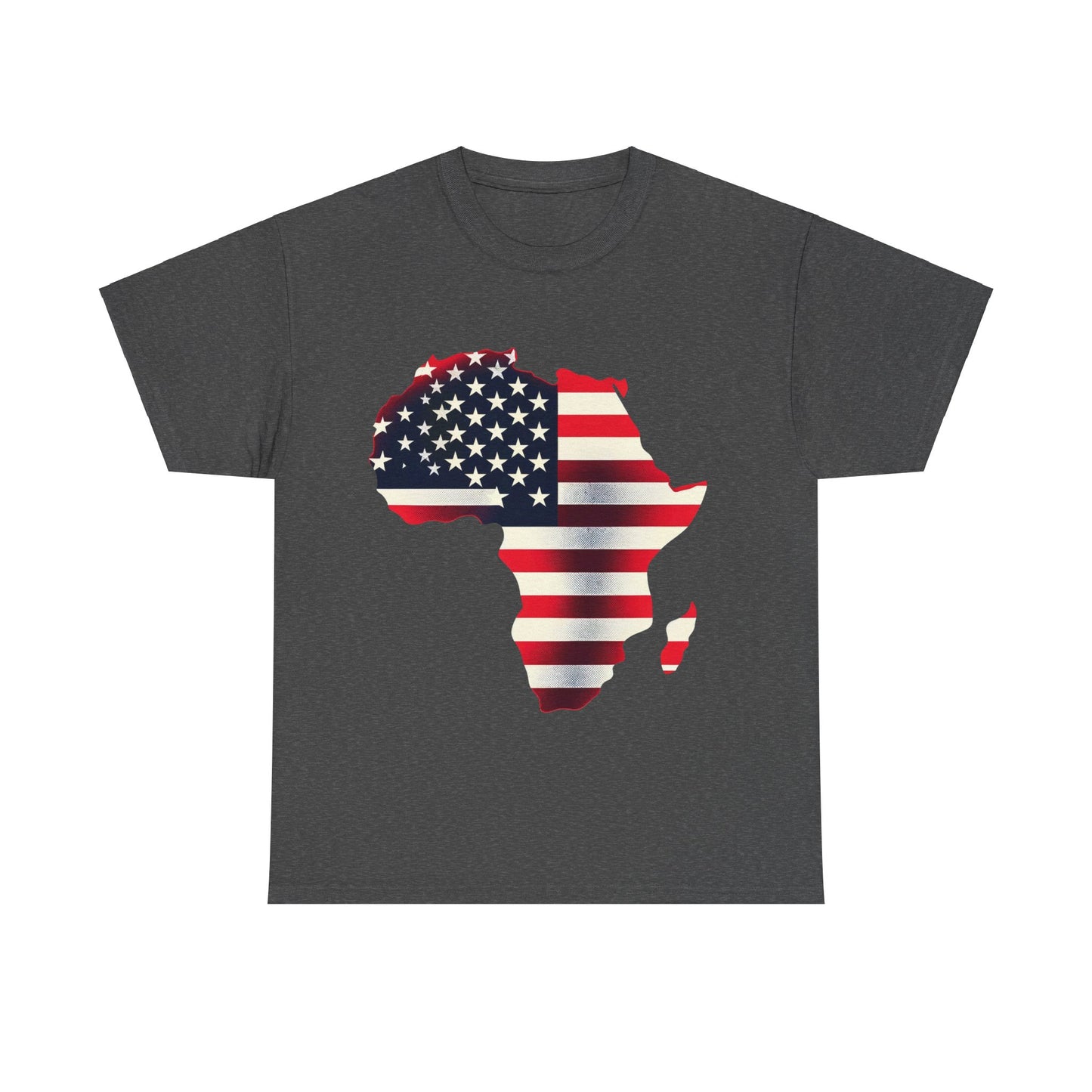 African Continent Map USA Flag T-Shirt, Patriotic American Africa Roots Tee, Unisex Graphic Shirt for Men and Women