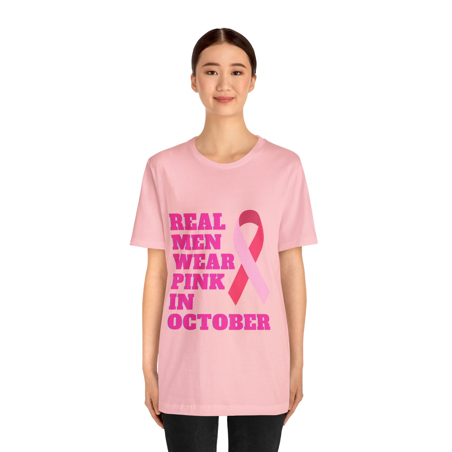 Breast Cancer Awareness Shirt, Real Men Wear Pink In October Shirt, Breast Cancer Support Shirt, Motivation and Survivor Gift, Fighter Gift