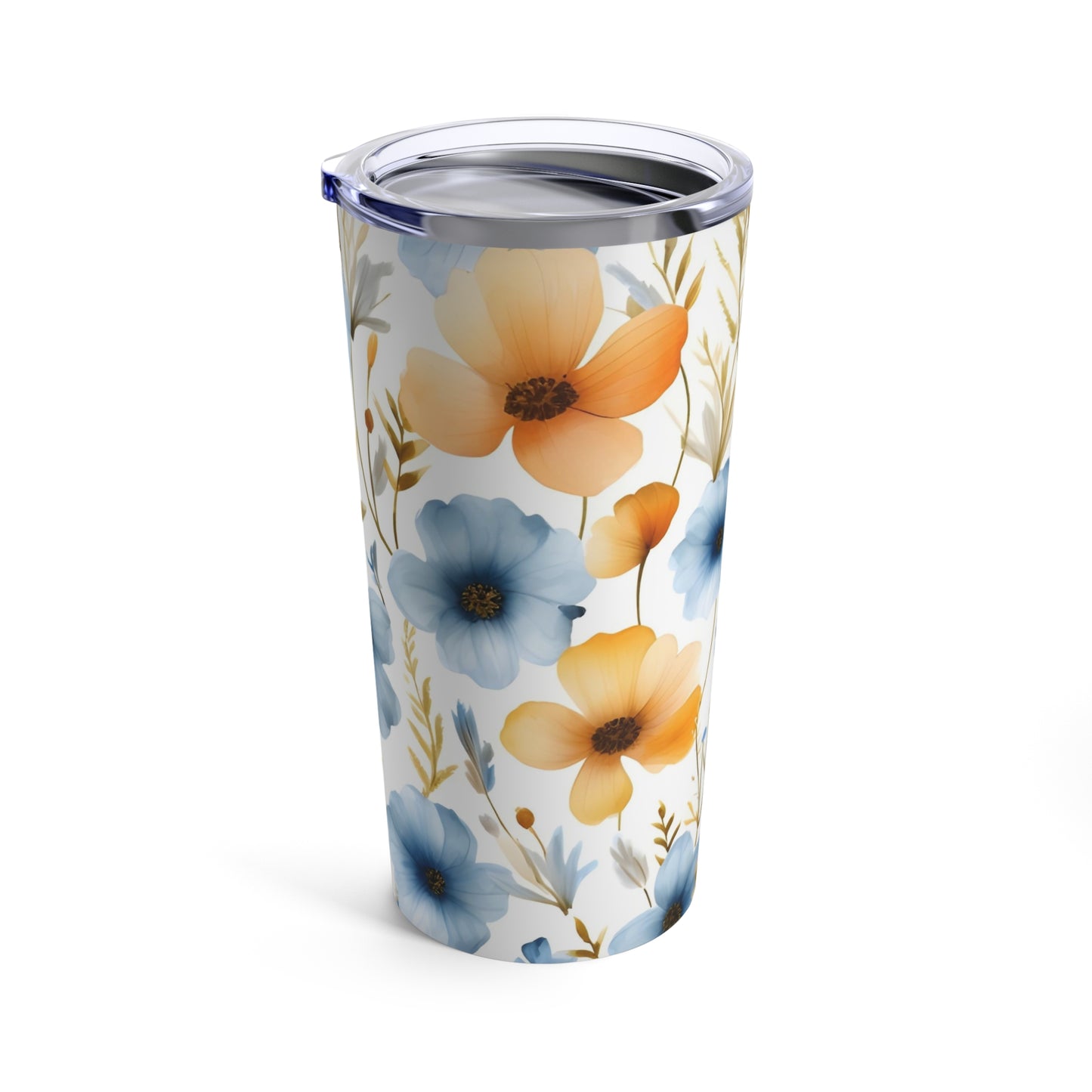 Boho Watercolor Wildflower Tumbler, Eco Friendly Insulated, Yoga Enthusiasts Gift, Perfect for Nature Lovers, Pastel Floral Nature Mug