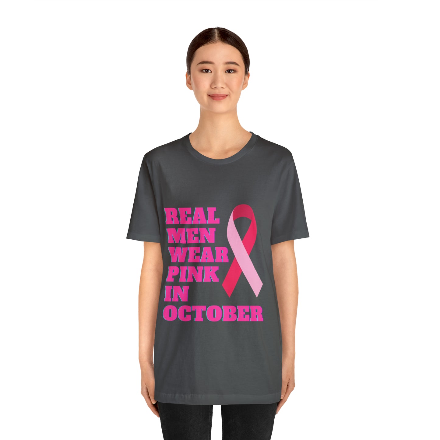 Breast Cancer Awareness Shirt, Real Men Wear Pink In October Shirt, Breast Cancer Support Shirt, Motivation and Survivor Gift, Fighter Gift