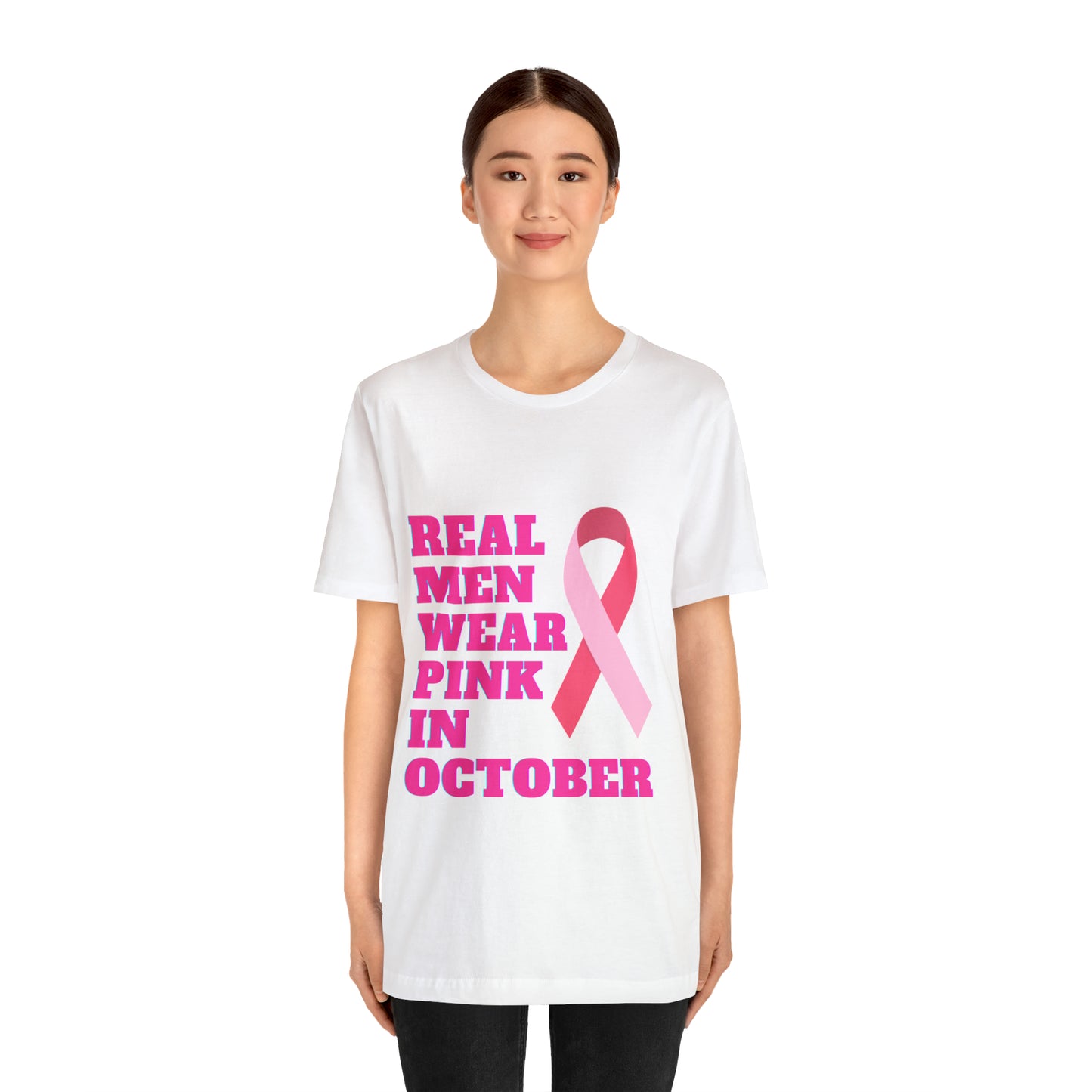 Breast Cancer Awareness Shirt, Real Men Wear Pink In October Shirt, Breast Cancer Support Shirt, Motivation and Survivor Gift, Fighter Gift