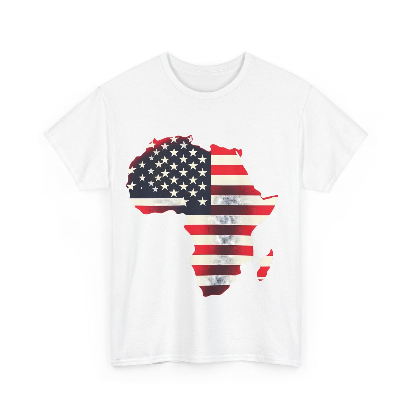 African Continent Map USA Flag T-Shirt, Patriotic American Africa Roots Tee, Unisex Graphic Shirt for Men and Women